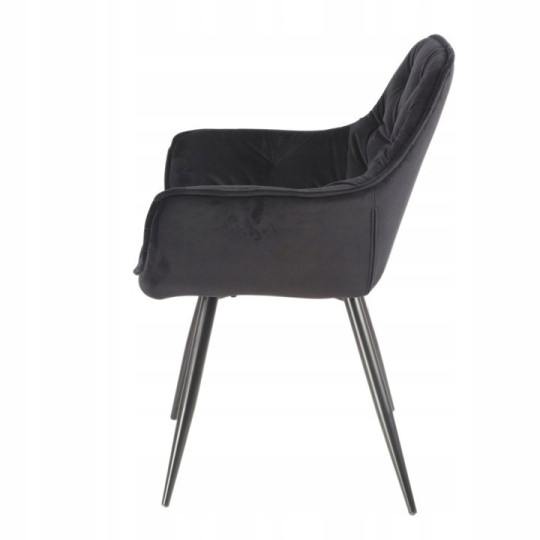Scaune negre din velur pentru dining
