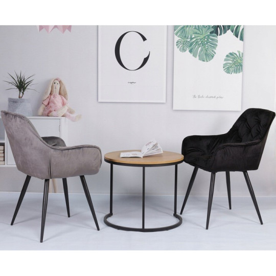 Scaune negre din velur pentru dining