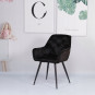 Scaune negre din velur pentru dining