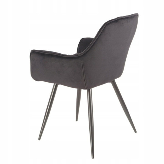 Scaune negre din velur pentru dining