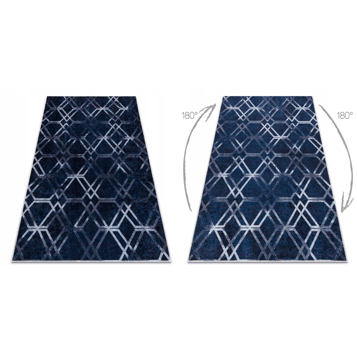 Covoare albastre pentru cameră de zi cu model, colecția MIRO