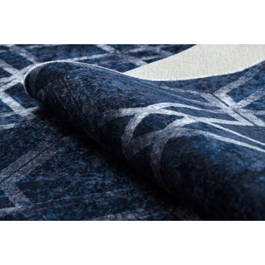 Covoare albastre pentru cameră de zi cu model, colecția MIRO