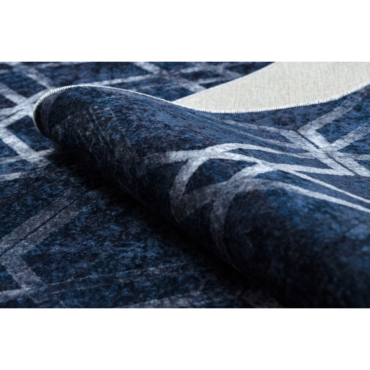 Covoare albastre pentru cameră de zi cu model, colecția MIRO