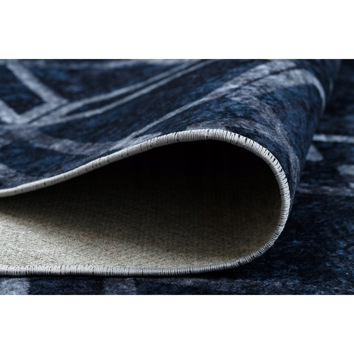 Covoare albastre pentru cameră de zi cu model, colecția MIRO