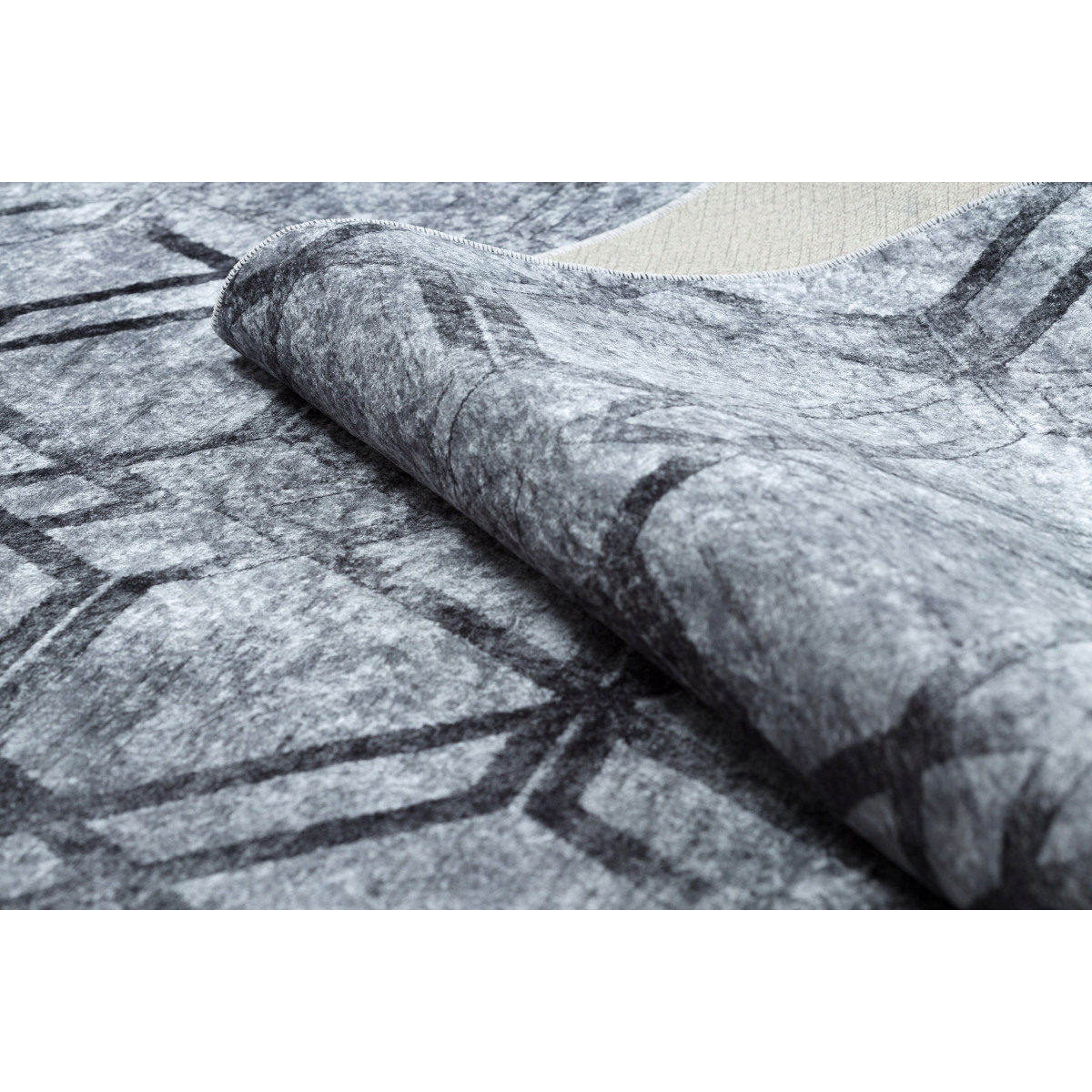 Covor de calitate, cu model în culoarea gri, colecția MIRO.