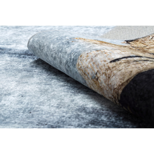 Covor modern abstract în nuanțe de albastru și negru MIRO