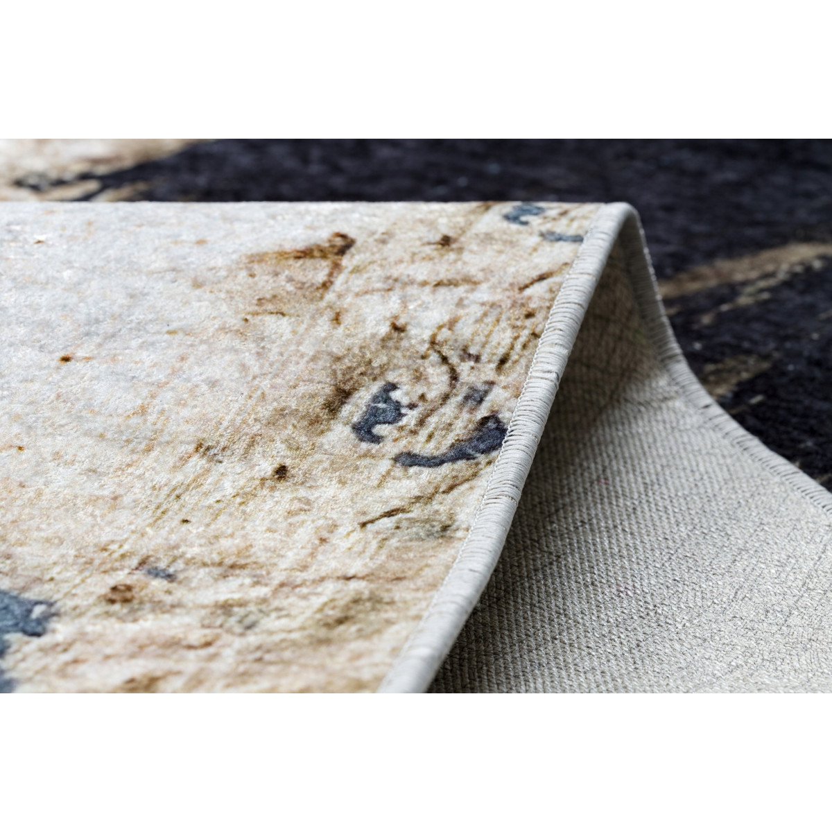 Covor modern abstract în nuanțe de albastru și negru MIRO