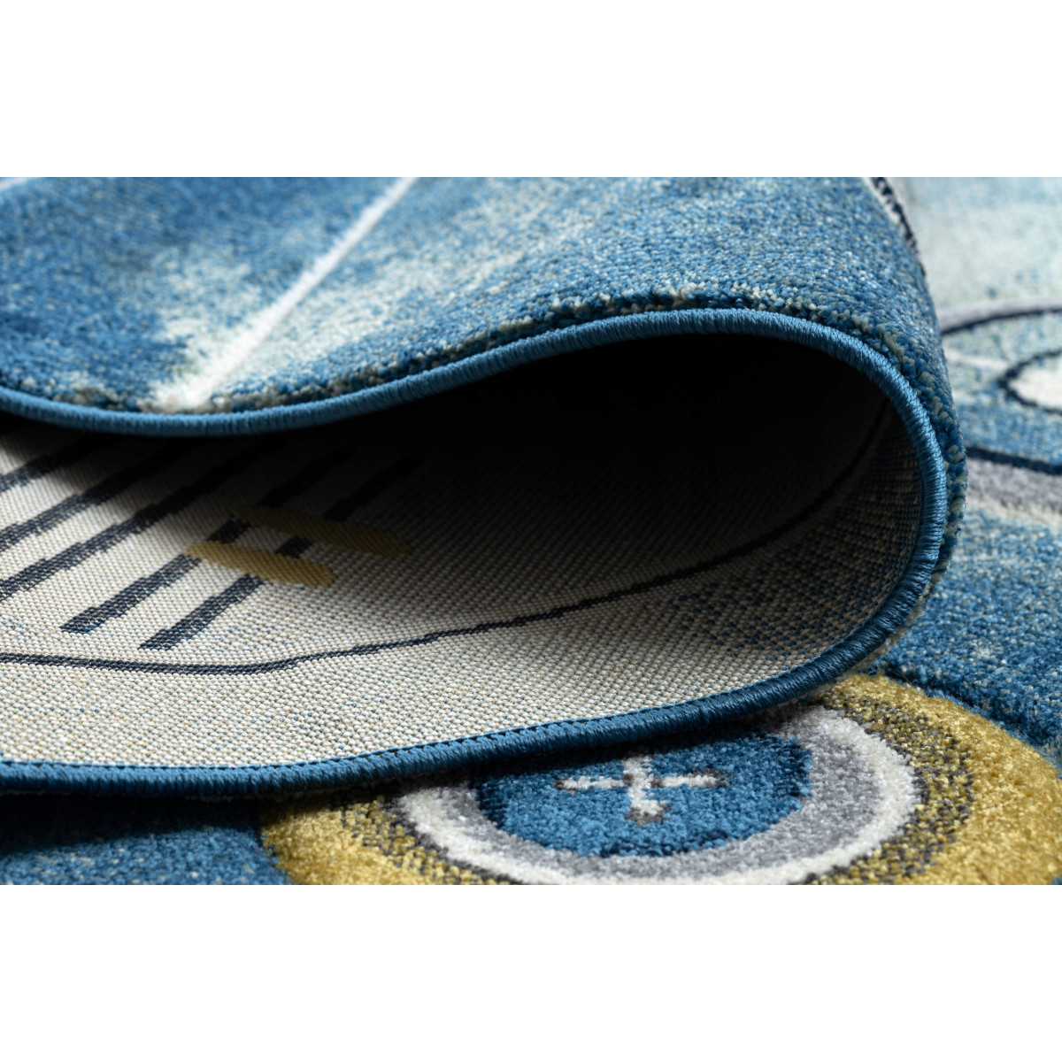 Covor de copii albastru cu elicopter