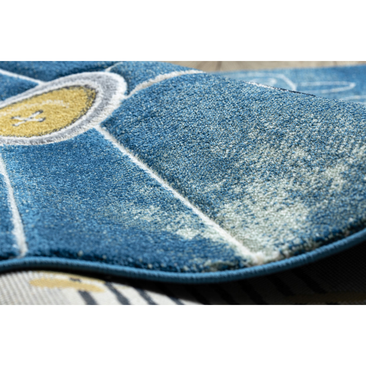 Covor de copii albastru cu elicopter