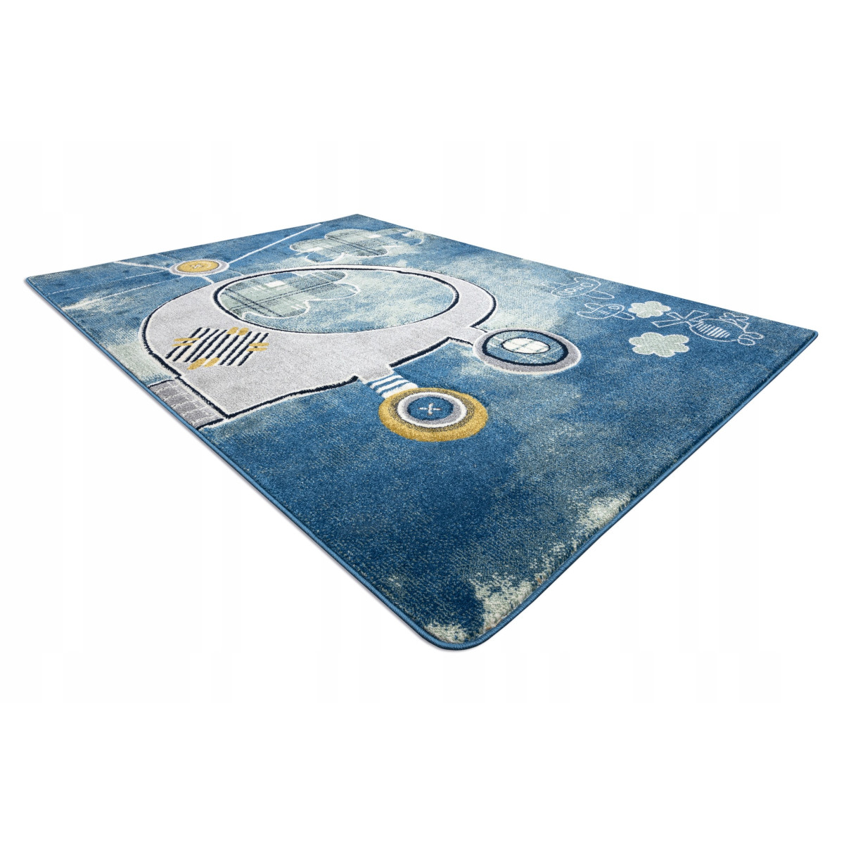 Covor de copii albastru cu elicopter