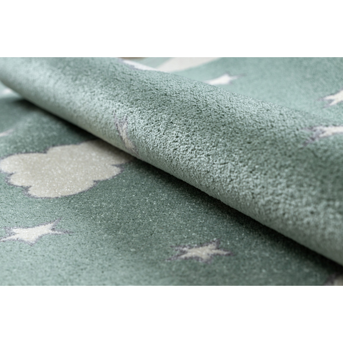 Covor modern pentru copii în culoarea verde, disponibil în diverse dimensiuni