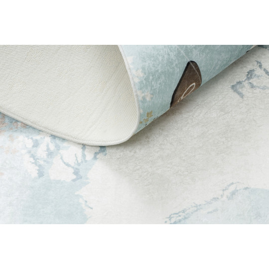 Covor pentru copii cu hartă a lumii în culoarea albastră