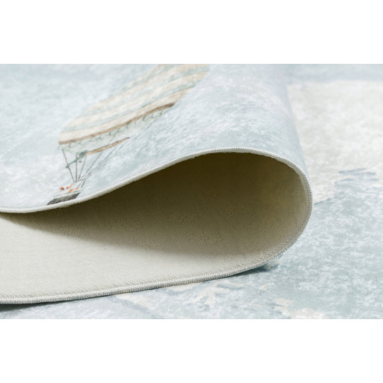 Covor pentru copii cu hartă a lumii în culoarea albastră