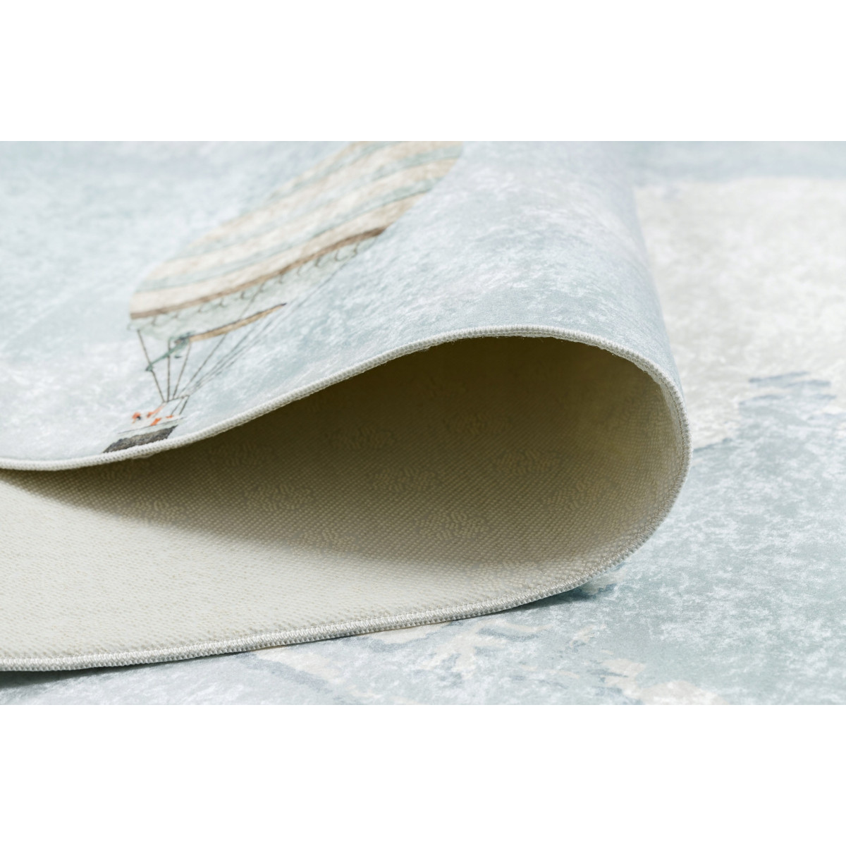 Covor pentru copii cu hartă a lumii în culoarea albastră