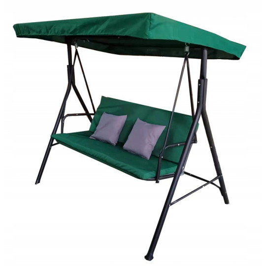 Hamac de grădină de calitate, de culoare verde, cu copertină