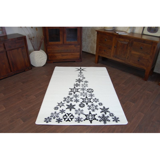 Covoare de Crăciun de culoare albă cu motiv de brad de Crăciun