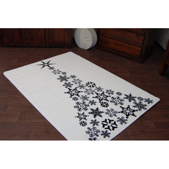 Covoare de Crăciun de culoare albă cu motiv de brad de Crăciun