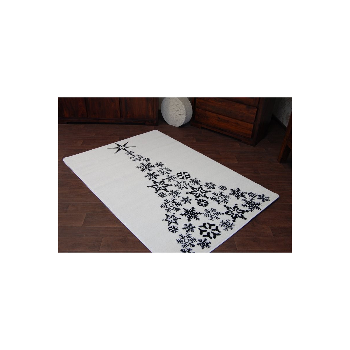 Covoare de Crăciun de culoare albă cu motiv de brad de Crăciun