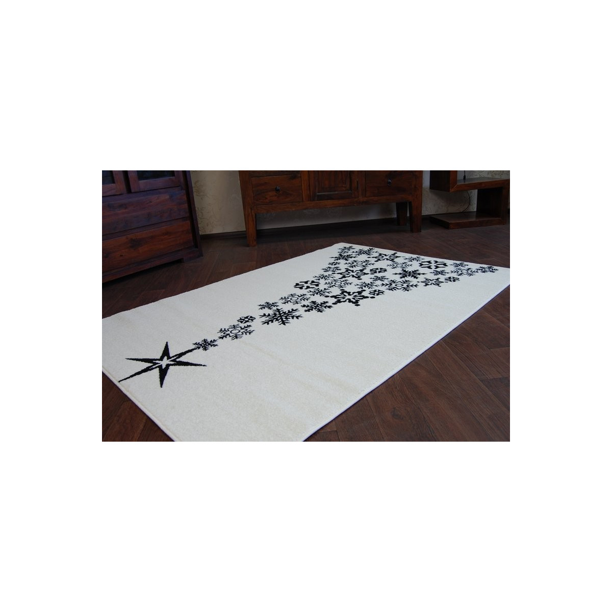 Covoare de Crăciun de culoare albă cu motiv de brad de Crăciun