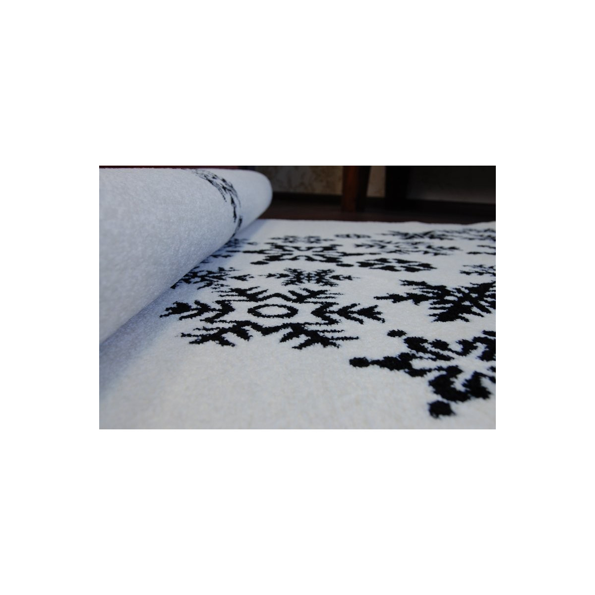 Covoare de Crăciun de culoare albă cu motiv de brad de Crăciun