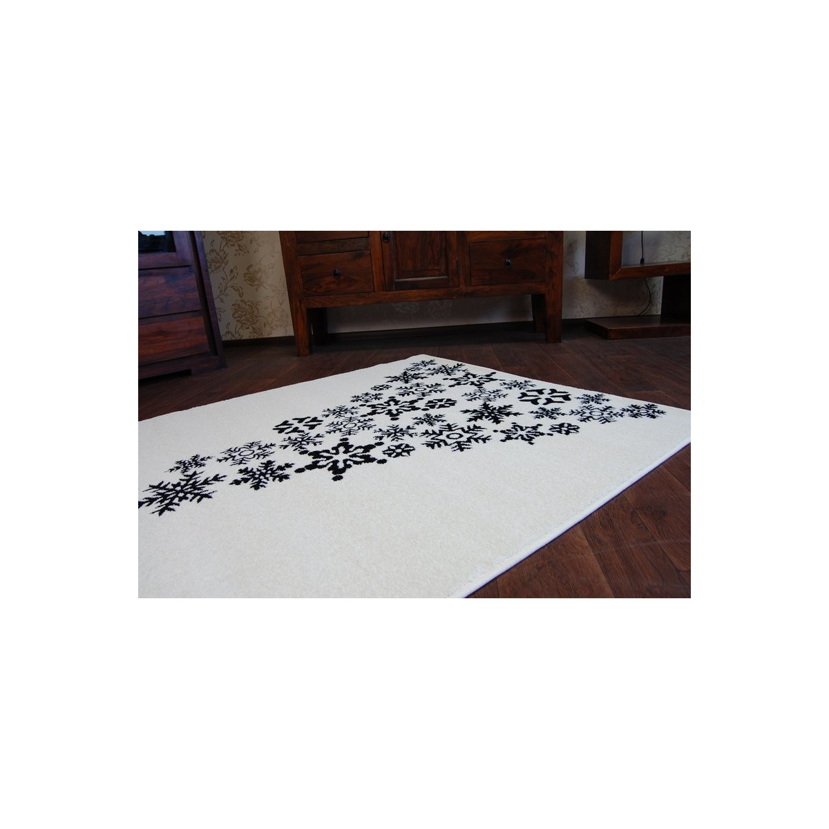 Covoare de Crăciun de culoare albă cu motiv de brad de Crăciun