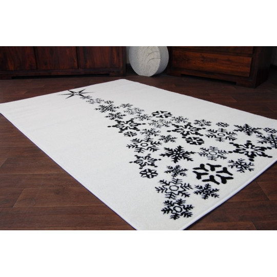 Covoare de Crăciun de culoare albă cu motiv de brad de Crăciun