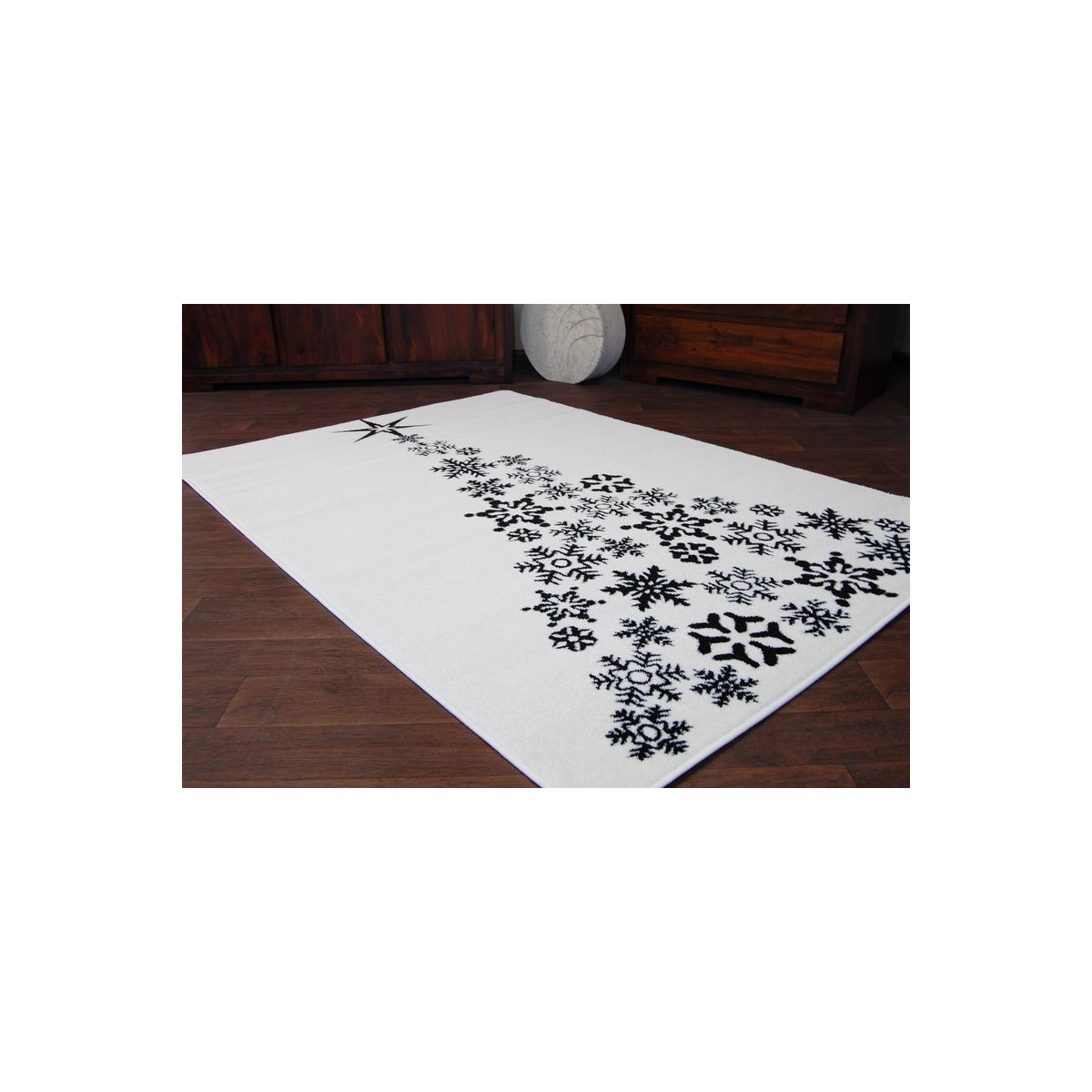 Covoare de Crăciun de culoare albă cu motiv de brad de Crăciun