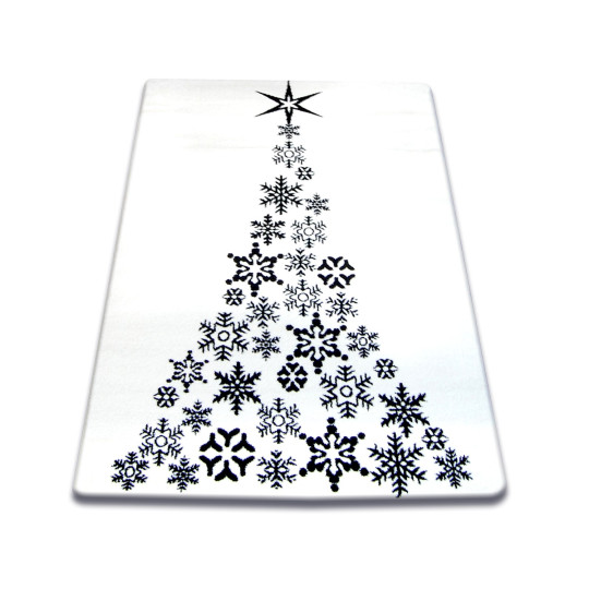 Covoare de Crăciun de culoare albă cu motiv de brad de Crăciun