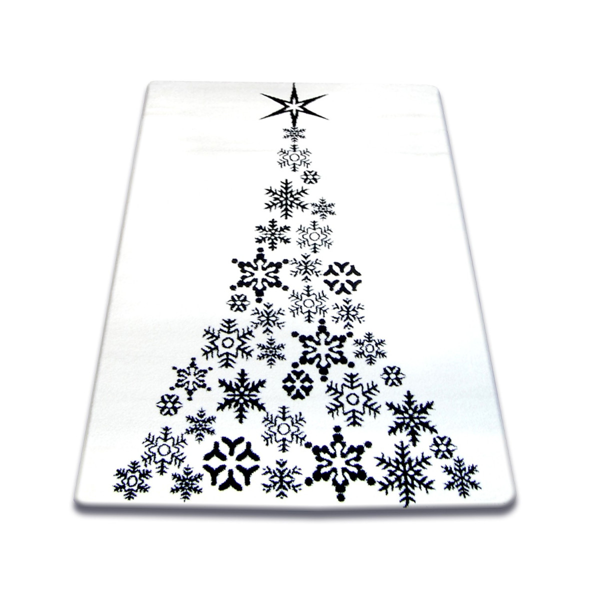 Covoare de Crăciun de culoare albă cu motiv de brad de Crăciun