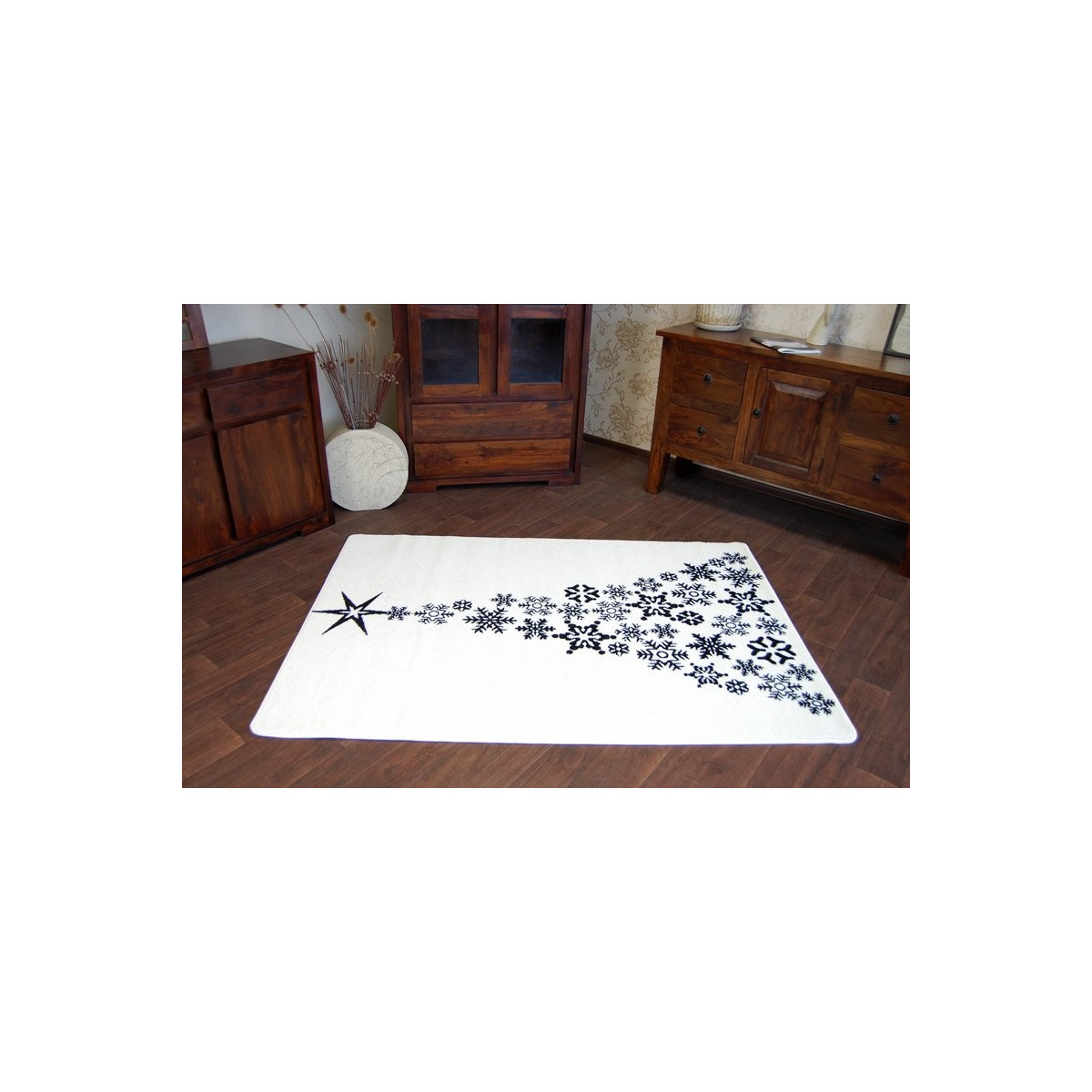 Covoare de Crăciun de culoare albă cu motiv de brad de Crăciun