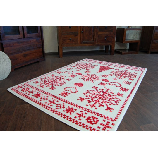 Covorase cu motive de Crăciun în culoarea roșie