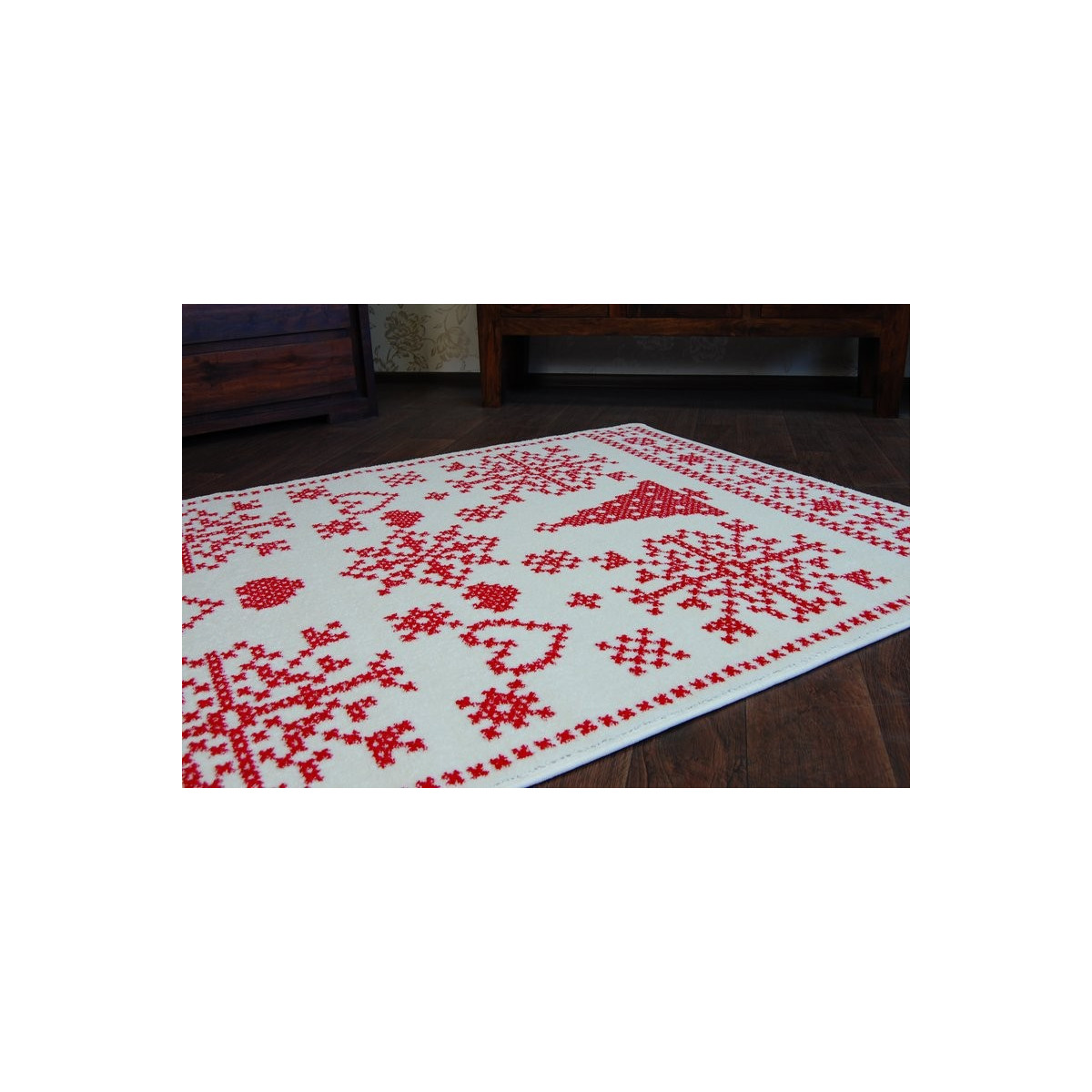 Covorase cu motive de Crăciun în culoarea roșie