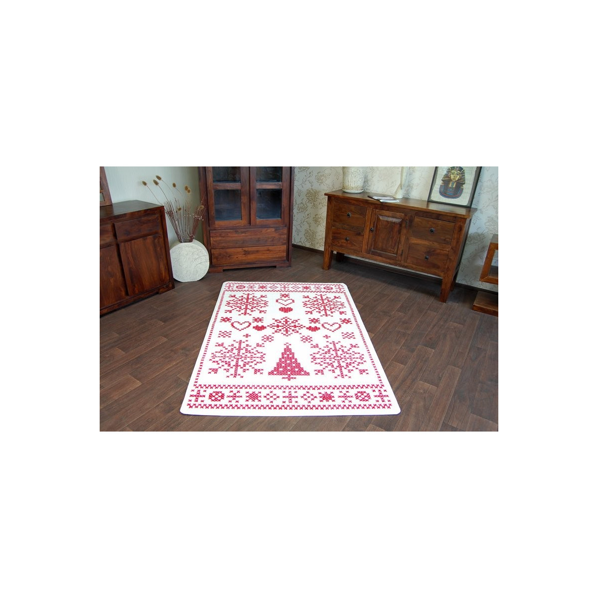 Covorase cu motive de Crăciun în culoarea roșie