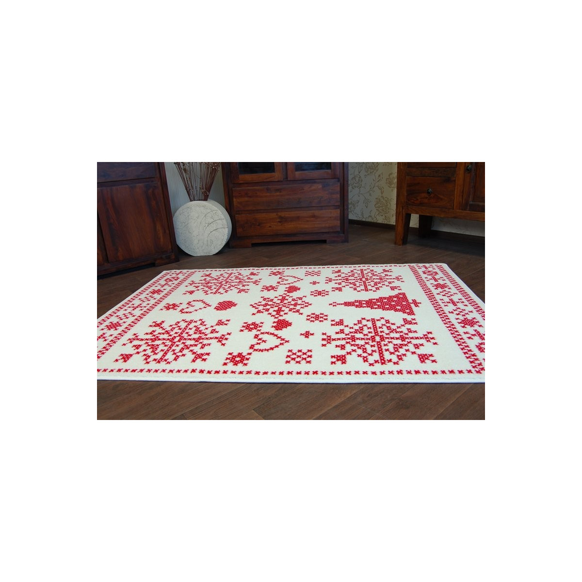 Covorase cu motive de Crăciun în culoarea roșie