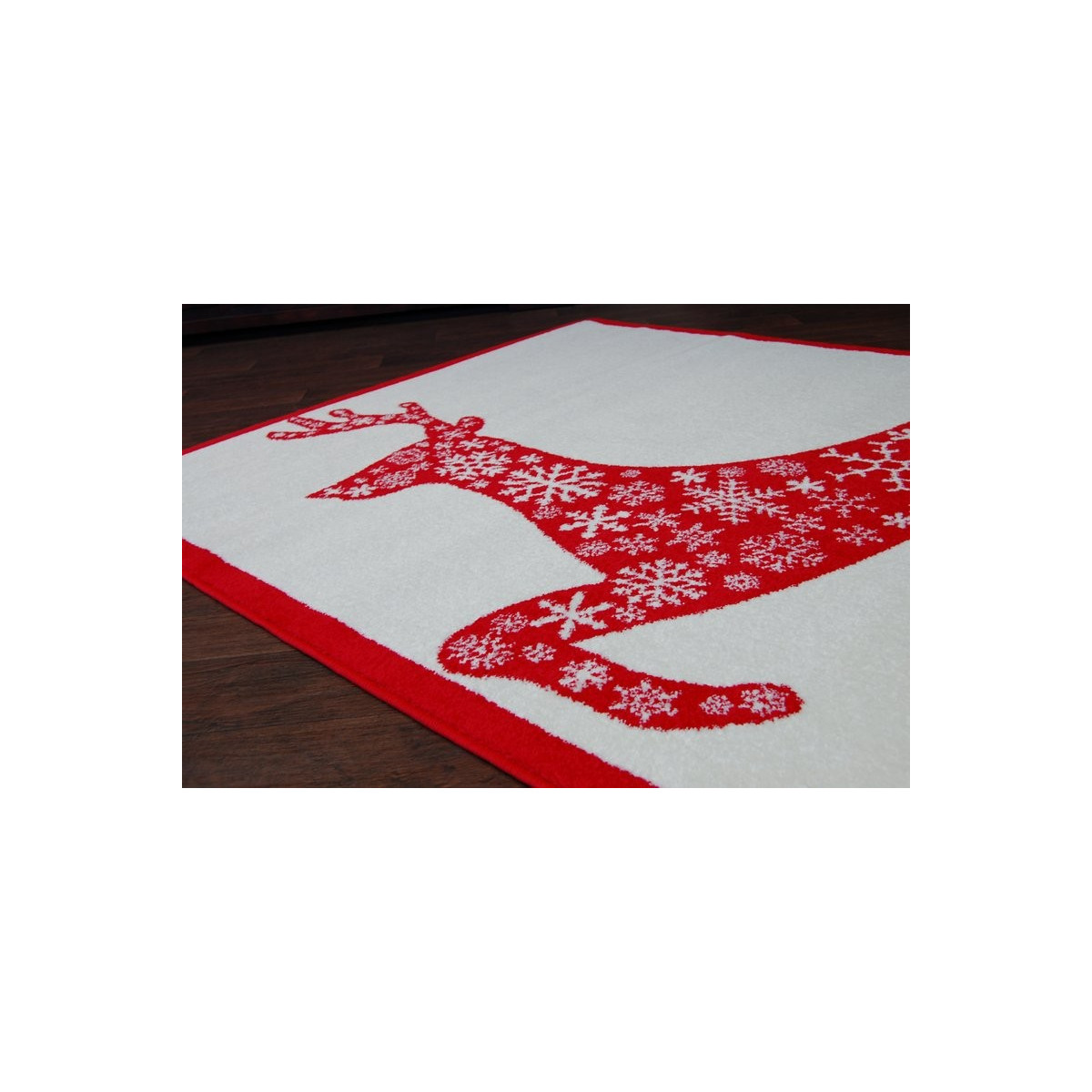 Covor de Crăciun alb cu model de ren