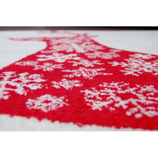 Covor de Crăciun alb cu model de ren