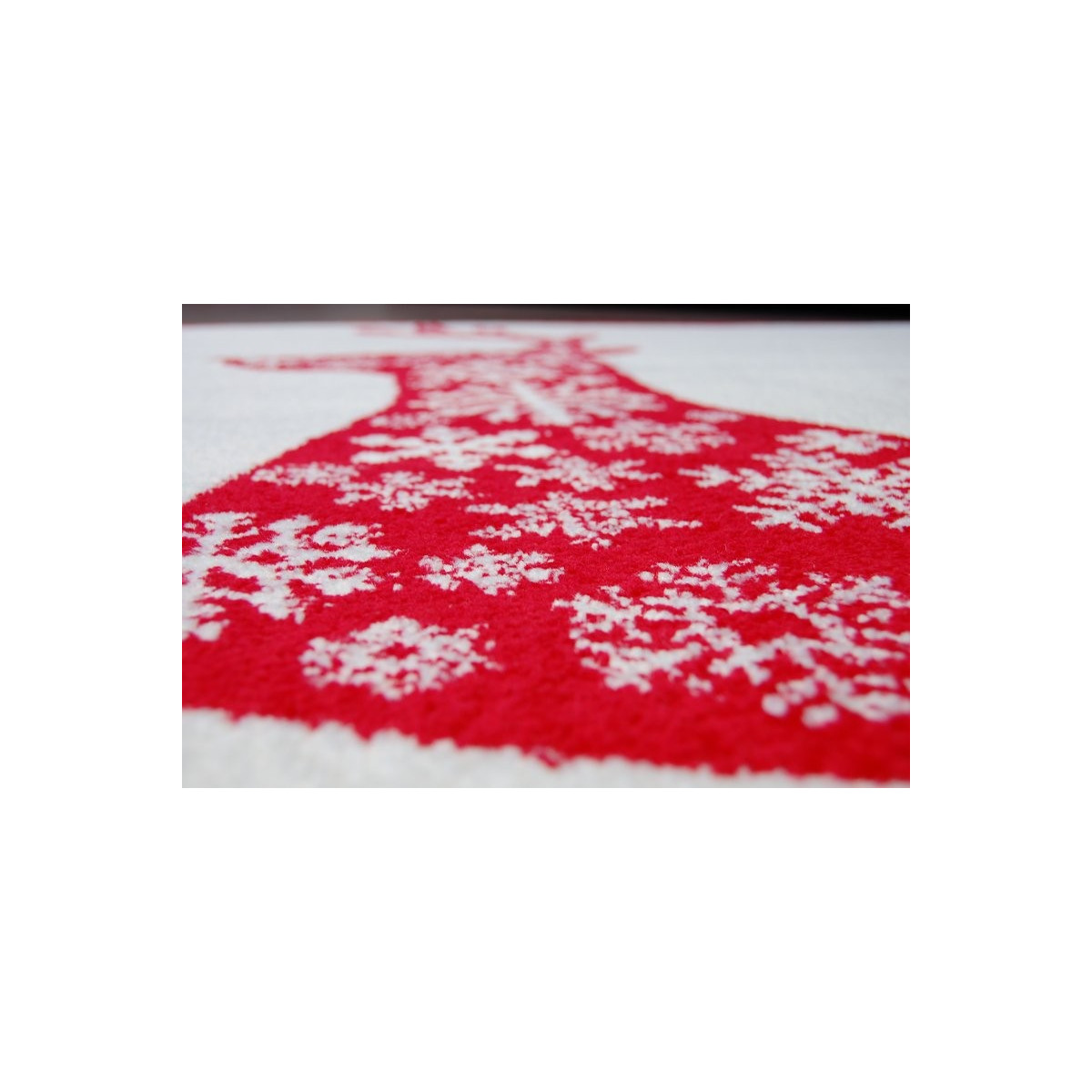 Covor de Crăciun alb cu model de ren