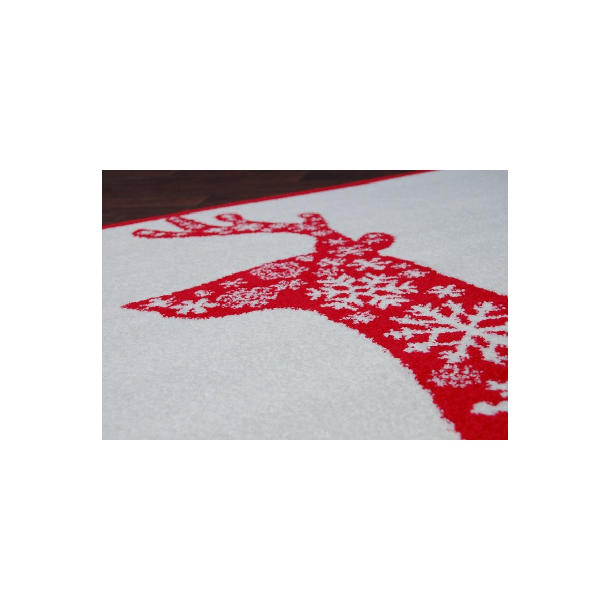 Covor de Crăciun alb cu model de ren