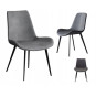 Scaun modern pentru dining din faux piele, de culoare gri