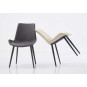Scaun modern pentru dining din faux piele, de culoare gri