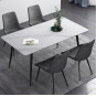Scaun modern pentru dining din faux piele, de culoare gri