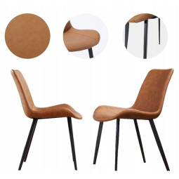 Scaun de dining de culoare maro din piele ecologică