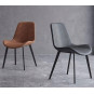 Scaun de dining de culoare maro din piele ecologică