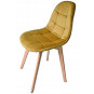 Scaun de bucătărie galben cu picioare din lemn