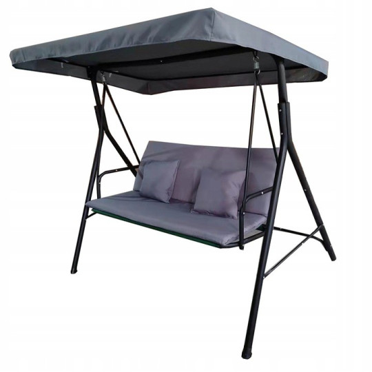 Hojdață gri pentru 3 persoane pentru terasă sau grădină