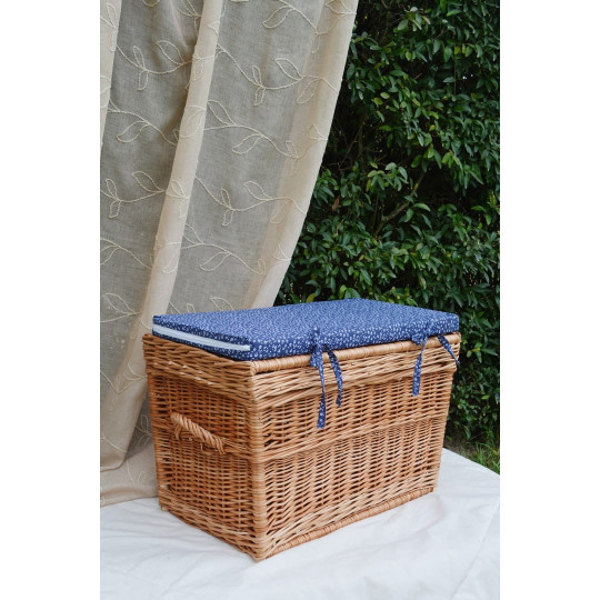 Coș de depozitare din rattan de calitate pentru camera copilului, de culoare albastră