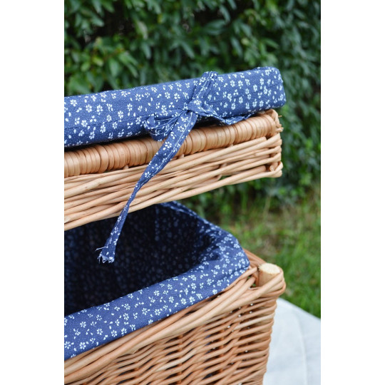 Coș de depozitare din rattan de calitate pentru camera copilului, de culoare albastră