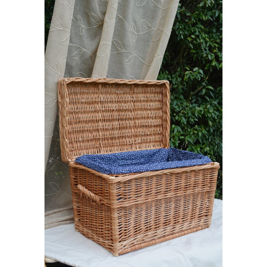 Coș de depozitare din rattan de calitate pentru camera copilului, de culoare albastră