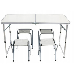 Set turistic de scaune și masă de culoare albă