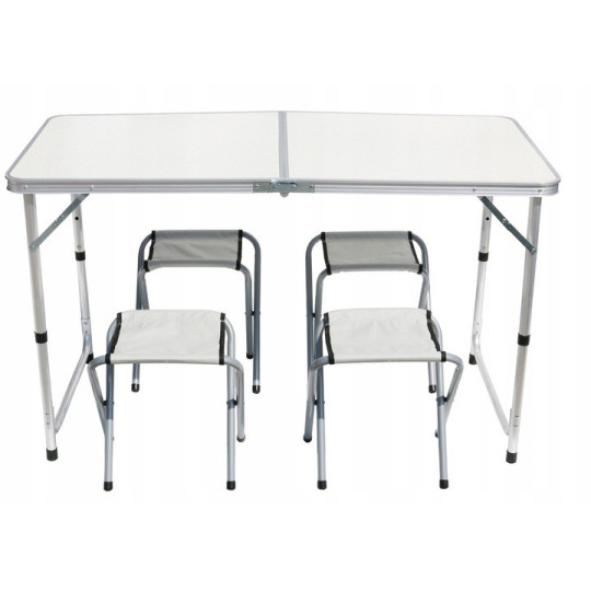 Set turistic de scaune și masă de culoare albă